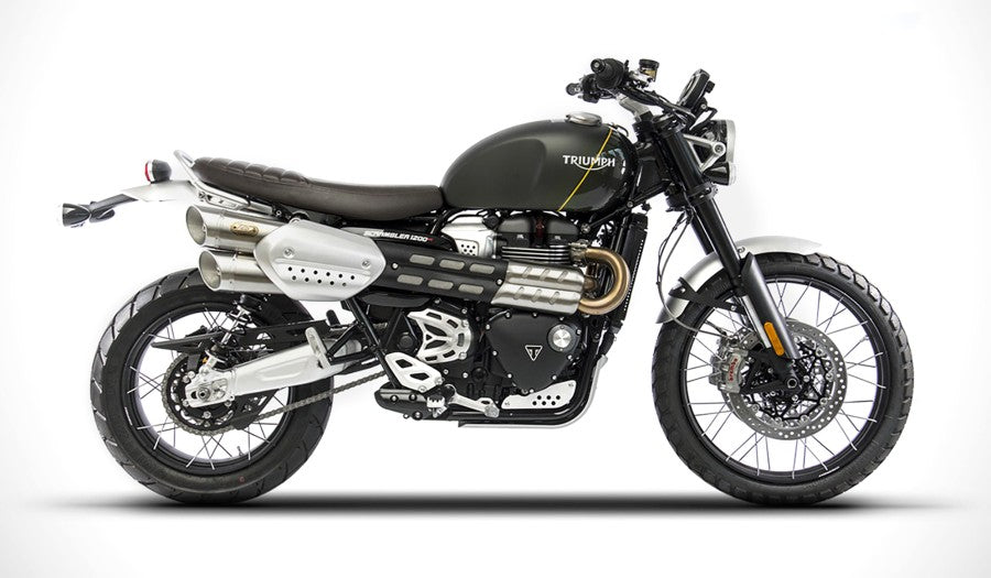 Triumph Scrambler 1200 – Zard Slip On Exhaust with Carbon End Caps